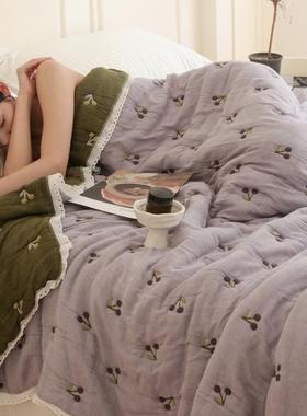 A~韩式十层被纯棉纱布被大豆棉纤维被子春秋72602被冬芯加类厚纱