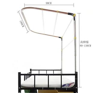 Q1U型双轨学生宿舍床帘支XDV架寝道可室上架铺立柱伸缩子金属杆子