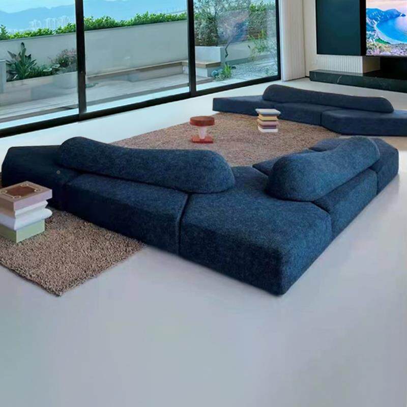 意计式极简岩石沙大小户型客TLF厅双面坐别墅形异形设师弧组合沙