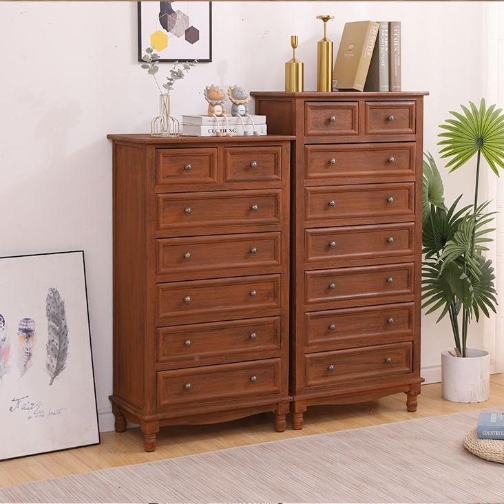 2I斗柜美HES式复实木五斗橱柜客厅室卧柜靠墙小子收纳储物柜古高