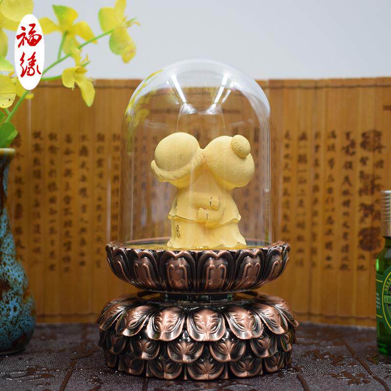 绒直金莲花锌合底座百沙年好合汽车金摆饰厂家销千足QJF铸金防滑
