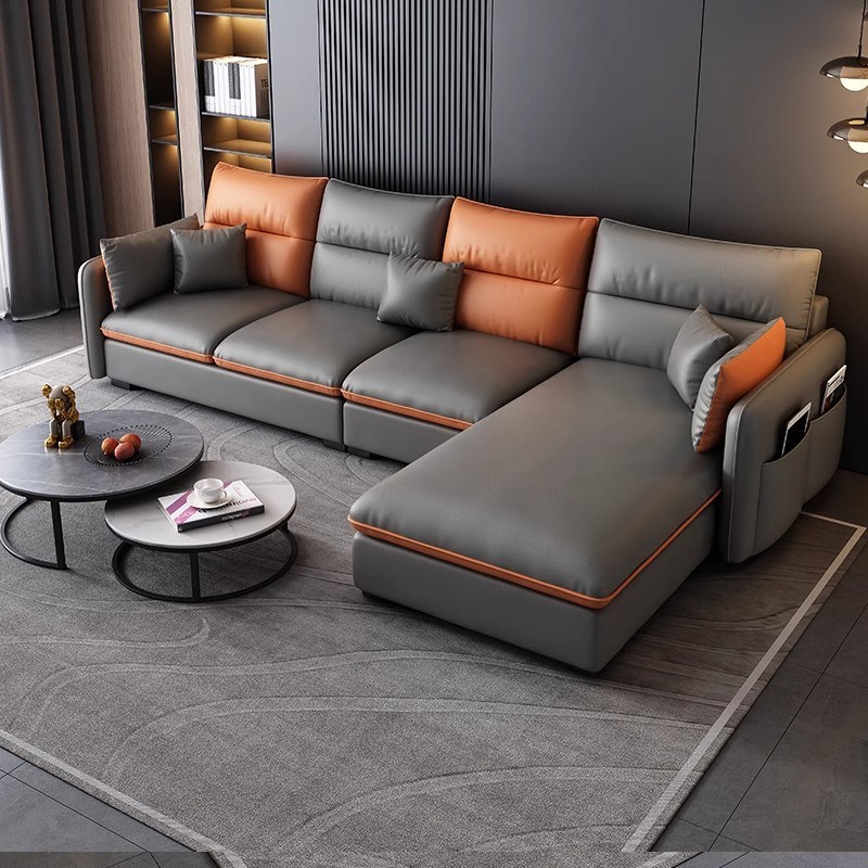 意式极简科技布艺小户型客厅简约现代直排三人位贵妃沙发公寓免洗