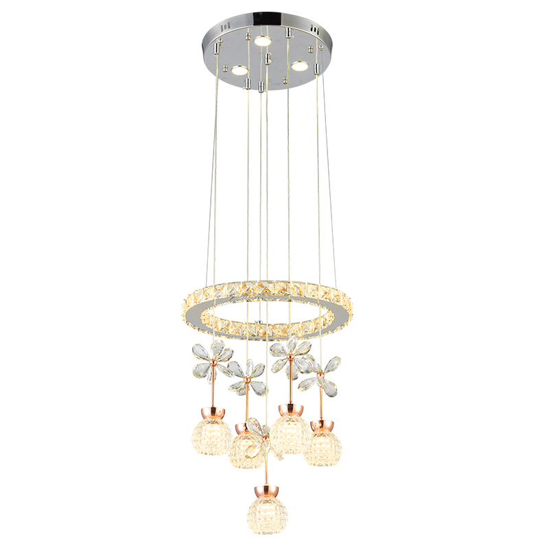 餐厅灯吊灯三头现代简约创意个性餐桌灯LED饭厅家用客厅水晶灯