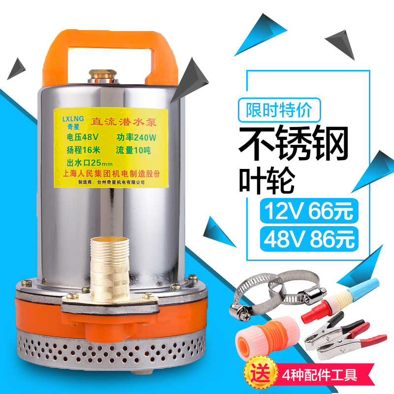 高扬程V2V8V直流潜水泵车水泵电动车船用水泵抽水机