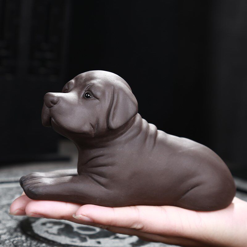 拉布拉多仿真狗茶宠摆件名犬装饰狗家居饰品摆设客厅书房紫砂工艺