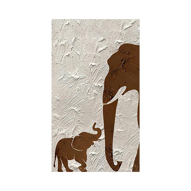 侘寂风玄关装饰画背景墙壁纸墙纸墙布寓意好抽象客厅大象大幅壁画