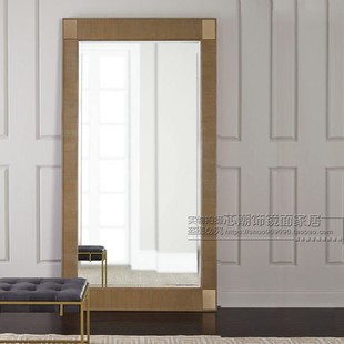 欧式 全身镜穿衣镜落地镜衣帽间靠墙镜子卧室壁挂镜子定制镜 软装