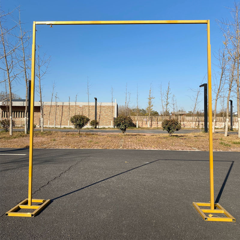 新款婚庆道具金色铁艺方形拱门伸缩架子婚礼创意舞台摆件背景花架