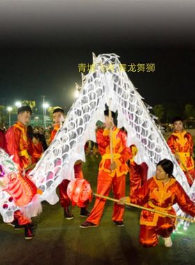 舞龙LED灯光舞龙道牛津布烫金灯光龙 夜光龙 龙灯道具 LED灯光龙