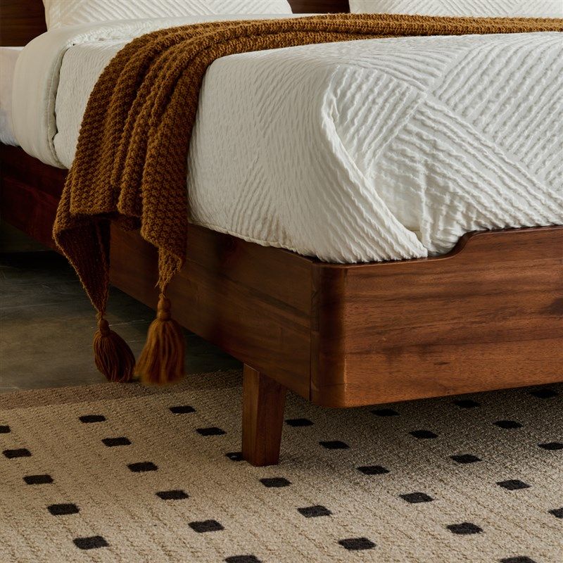 柚木全实木主卧床1.5m1.8m现代简约高靠背卧室双人床北美黑胡桃木