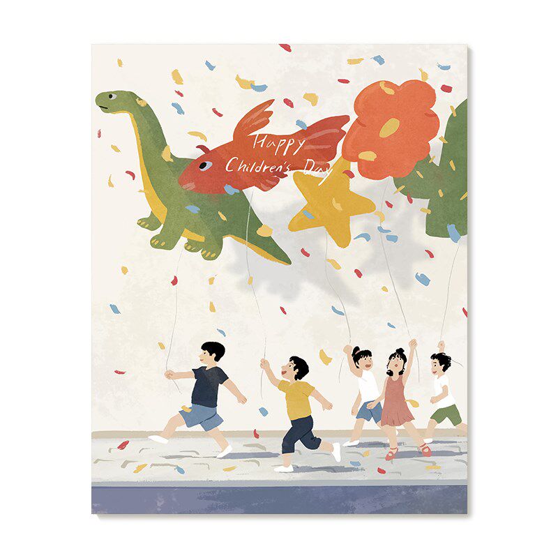 【特惠捡漏】插画师Van复刻艺术版画趣味儿童节海报治愈装饰画芯
