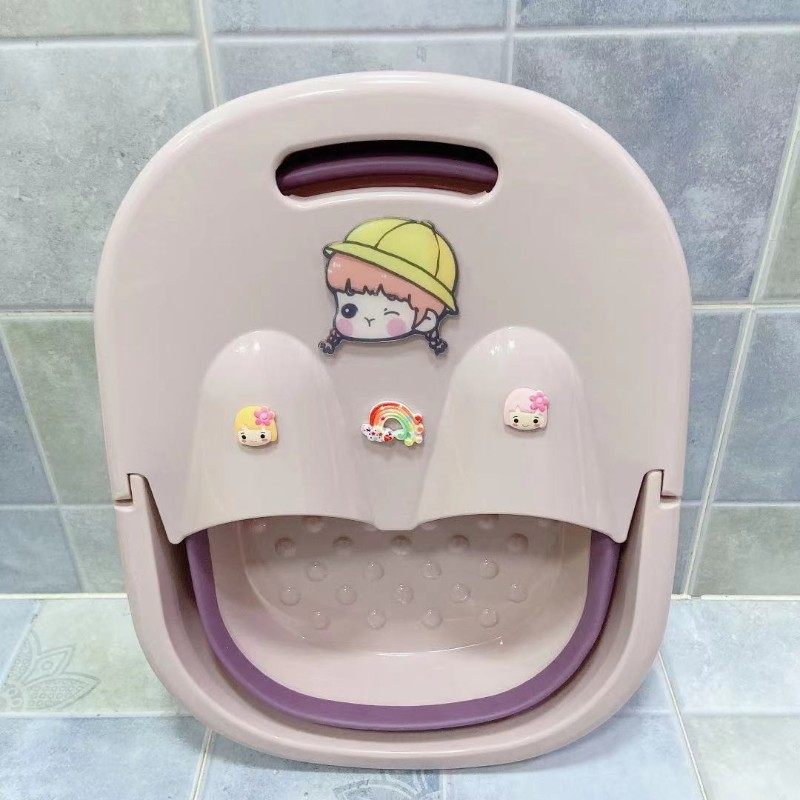 卡通可折叠塑料儿童泡脚桶可爱男宝宝按摩小号洗脚盆女孩家用宿舍