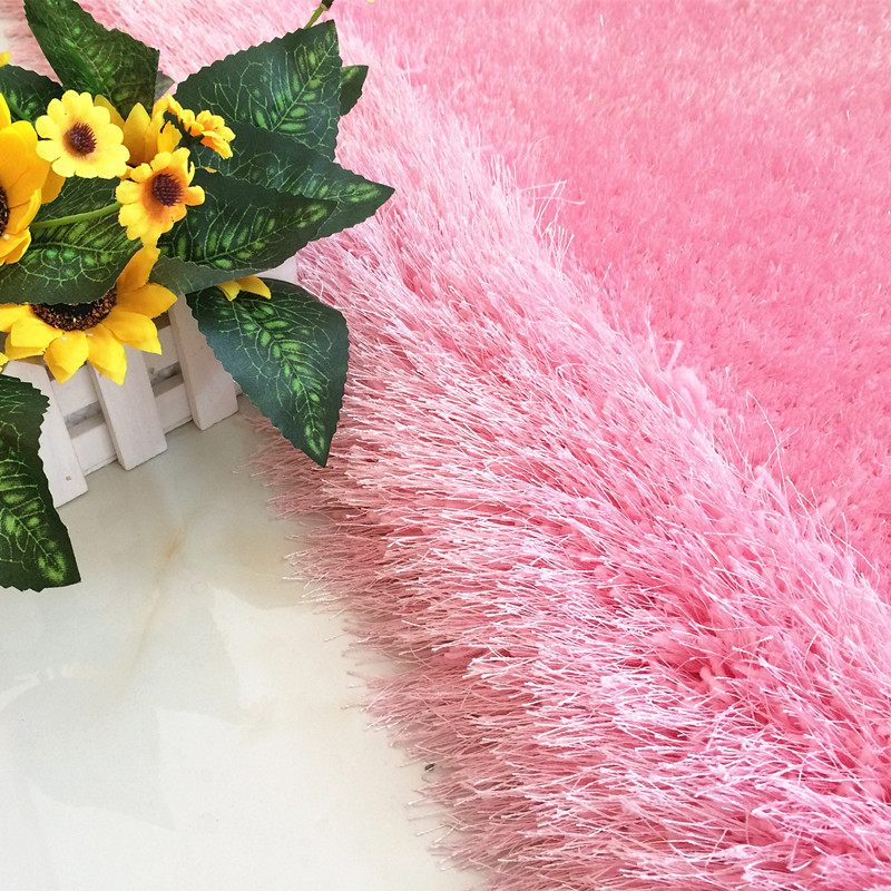 可爱椭圆形卧室床边毯粉色少女心婚房地毯客厅书房休闲加厚大地垫