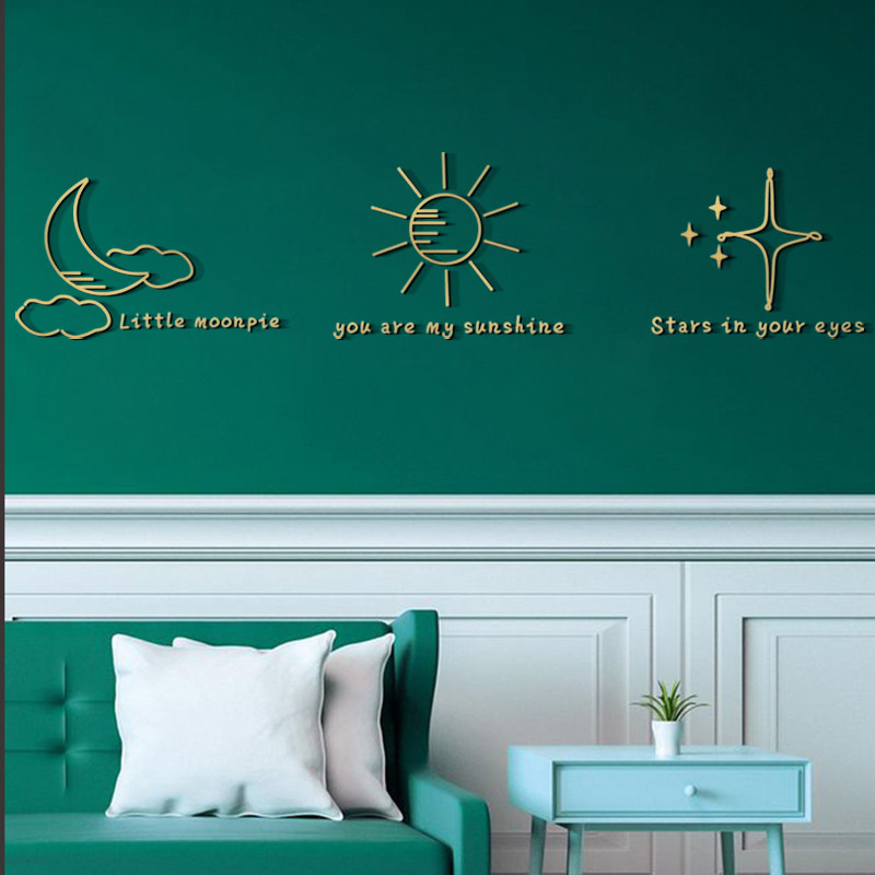 卧室装饰房间布置温馨床头电视背景墙面贴纸木质客餐厅壁画3d立体