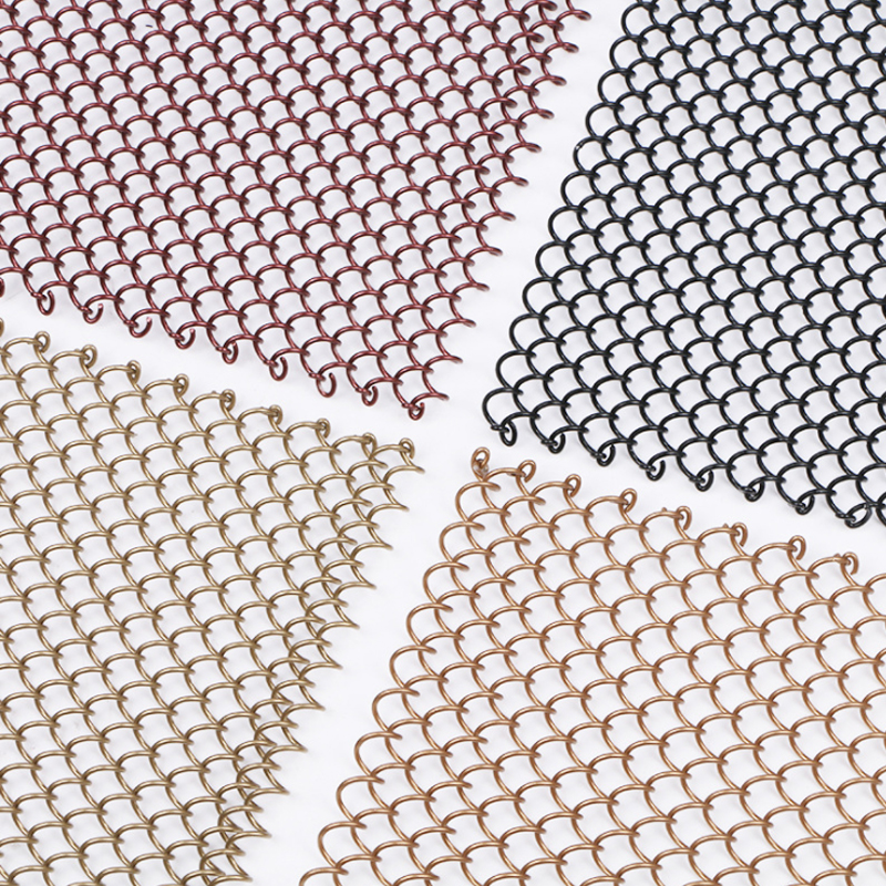 金属装饰网帘螺旋网帘带图垂挂帘窗帘餐厅酒店咖啡厅卡座隔断屏风