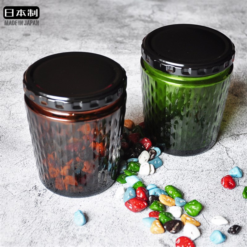 东洋佐佐木罐头瓶遮光彩色广口复古果酱保鲜玻璃密封罐子