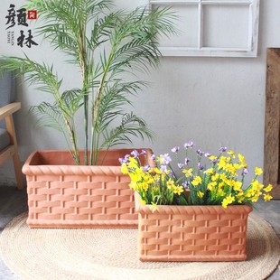 长方型花箱花槽马槽大花盆大长条盆条形大盆槽盆墙角长方盆围墙盆