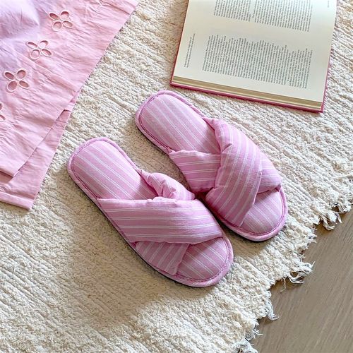 韩国条纹拖鞋室内女式2025新款家居四季防滑无声高端春夏