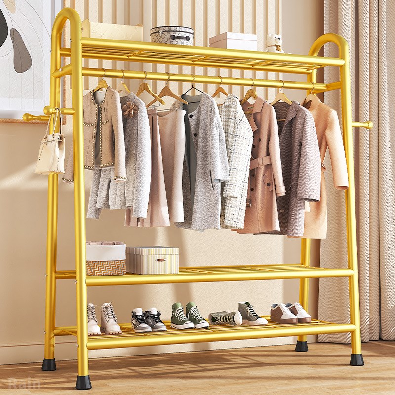 阳台晾衣架挂晒晾衣架杆落地可收缩折叠室内室外卧室多功能衣柜