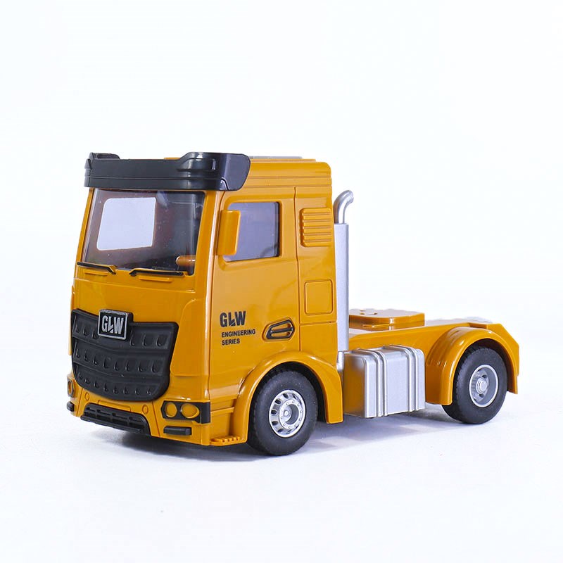 钢力威大大号拖车儿童灯光音乐故事工程车平板惯性层运输车