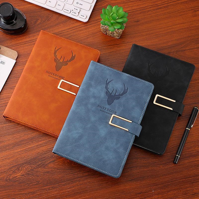 5皮质记事本子笔记本加厚皮面B5简约商务会议记录本办公文具