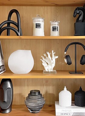 简约现代样板间书柜软装饰品蜡烛创意陶瓷家居摆件工艺品ZH3463