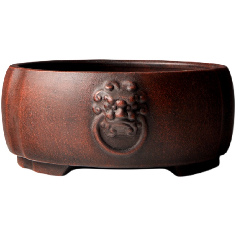 紫砂盆景盆 长方形马槽假山造景盆小叶紫檀文竹菖蒲盆栽花盆