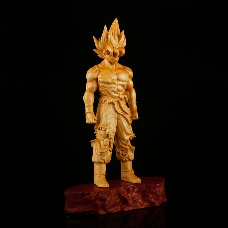黄杨木雕人物摆件实木雕刻工艺品文玩把玩件超级赛亚人孙悟空收藏