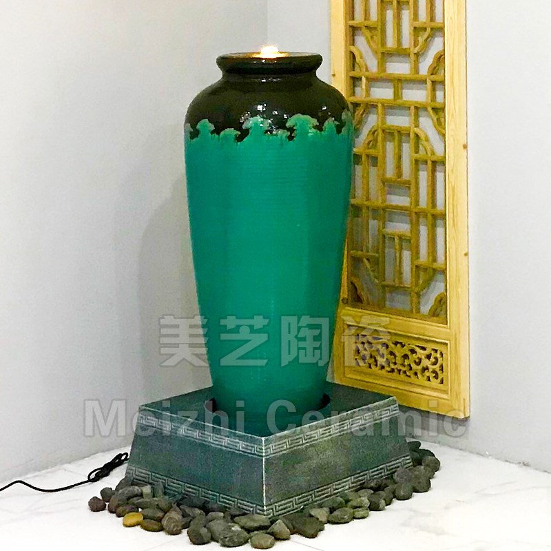 美容院水晶球流水摆件自动循环水景花瓶加湿器水系喷泉水缸招财瓶