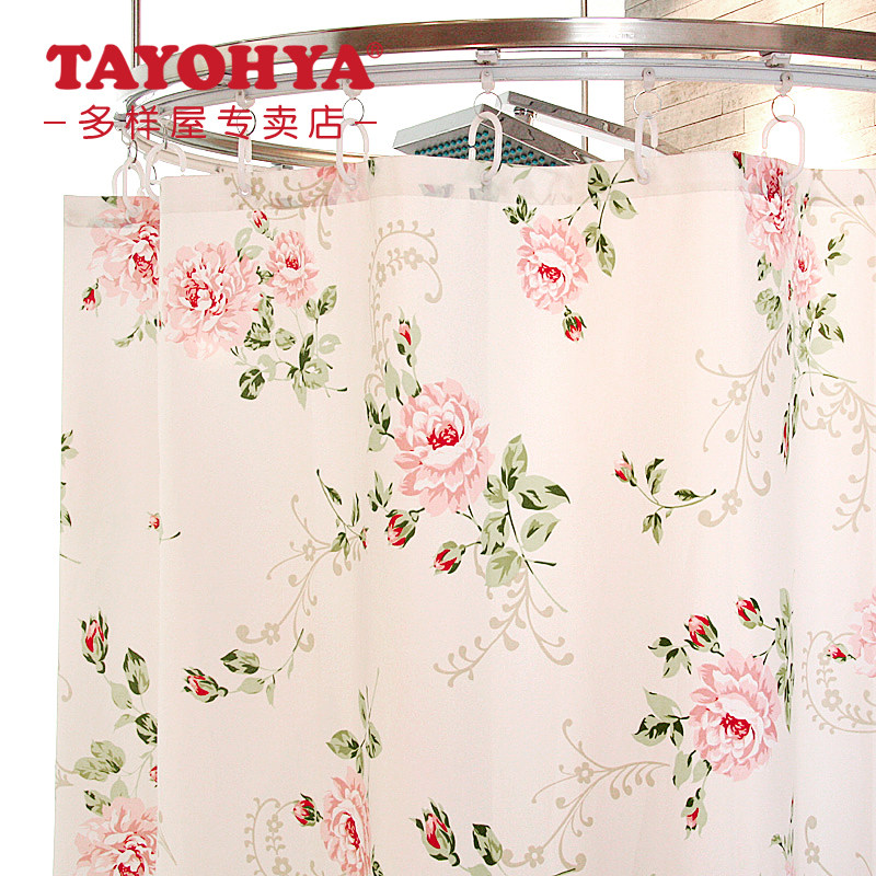 TAYOHYA/多样屋花园玫瑰浴帘浴室防水帘涤纶淋浴帘可定做
