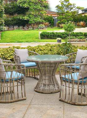 户外阳台庭藤T-TKSF20编沙晒花发组合室外防水防园庭院家具阳院光