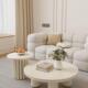 奶油风圆形极简茶几小户桌咨询客服型客轻个厅家用奢边几法式 性创