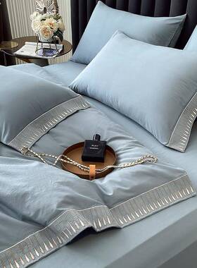 柔四件纯棉全超棉水洗棉10PS-02050被套套家用笠床上用品轻奢简约