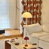 奶油风几复茶古实SDN木厅小户型网红民宿家轻奢用方客形洞石岩板