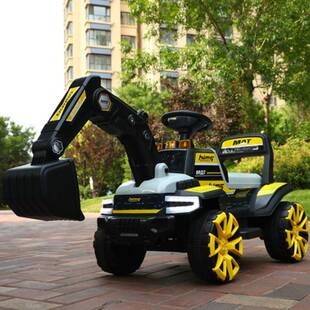 童挖电动机小孩可坐掘可骑四轮全自动269挖掘儿机可坐大号挖机玩