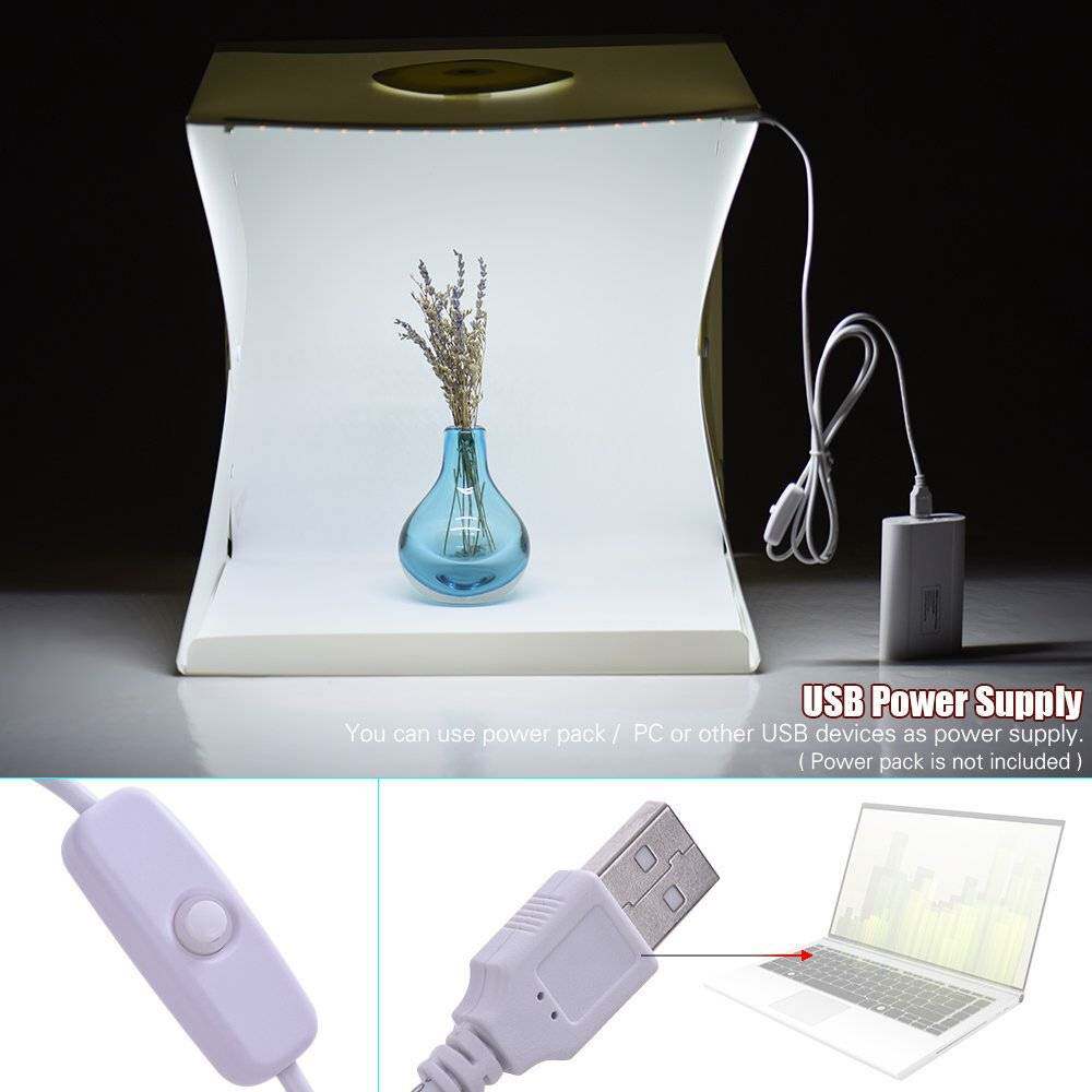 40cm式折叠 配件拍照道具大号摄影棚6色背景布LED灯箱 便携