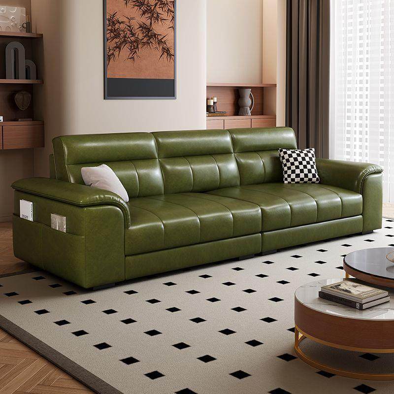 2025新款意式轻奢油蜡皮沙发客厅小户型简约现代猫爪皮直排沙发