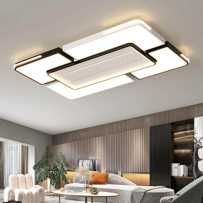 新款可拆卸冷暖无叶风扇灯客厅吸顶灯简约大气卧室风扇灯家用套餐