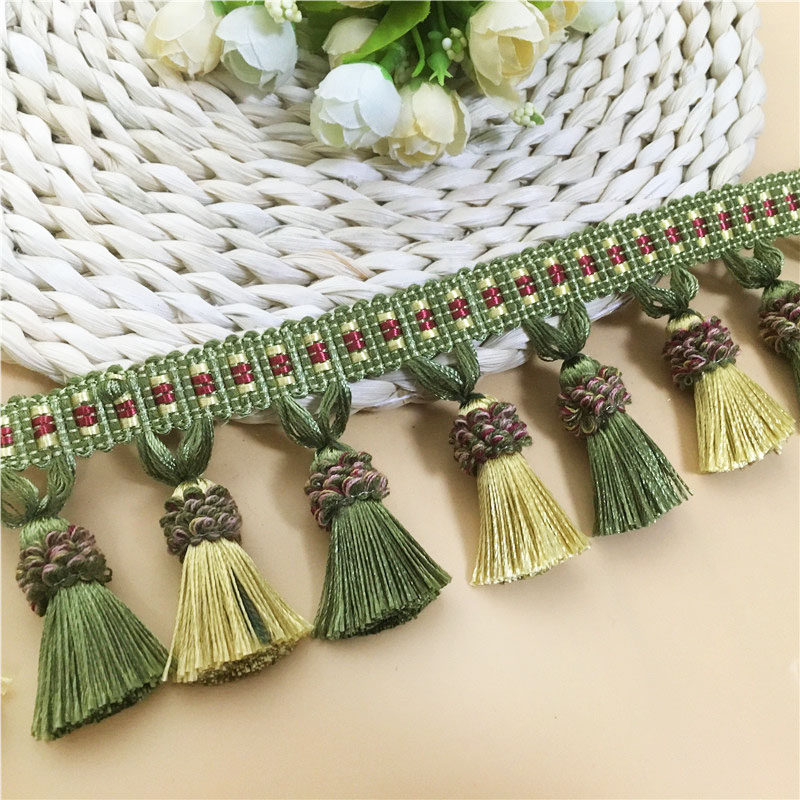 新款高档欧式窗帘花边吊穗流苏小草莓吊球吊坠帘头装饰辅料配件