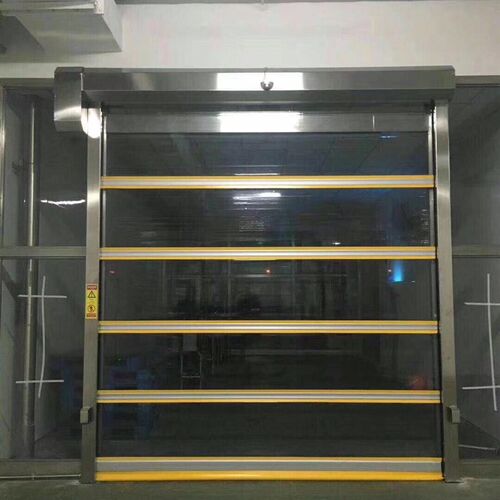 PVC快速卷帘门工业自动感应门透明水晶铝合金电动卷闸门升降防尘