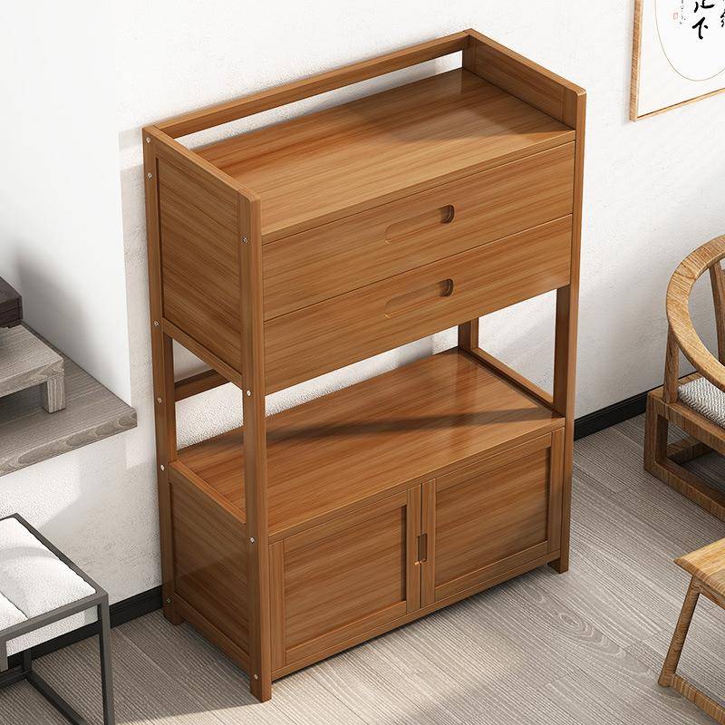 简约家用茶几小茶台客厅移动泡茶桌沙发边几带抽屉茶车茶具餐边柜