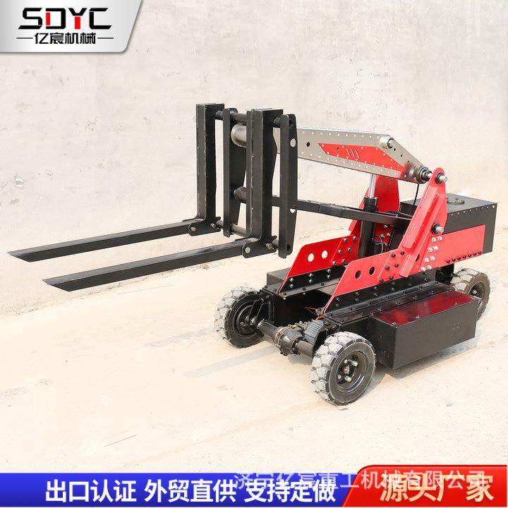 小坦克越野叉车600Kg遥控仓库物流搬运车电动行走升降小叉车