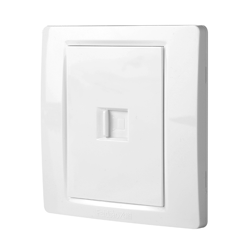 飞雕8型暗装1位电脑面板 电脑插座网线面板单口家用宽带网口网络