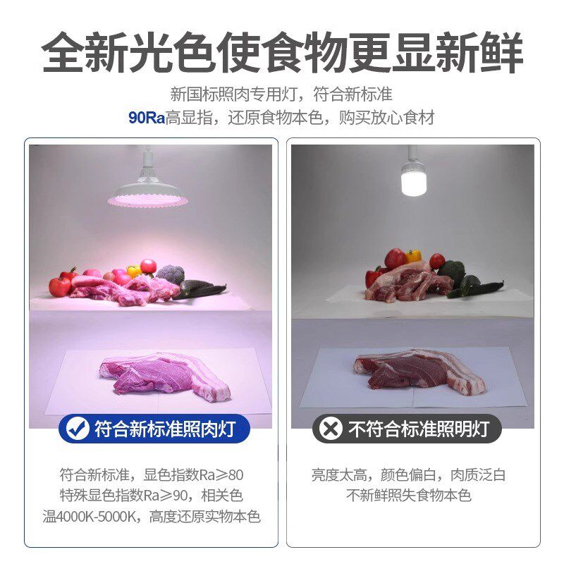新国标led生鲜灯2023卤肉熟食店海鲜水果白光新款猪肉鲜肉专用灯