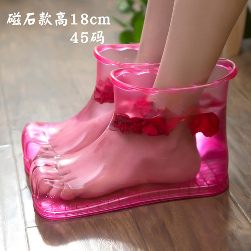 泡脚桶家用塑料按摩足浴桶洗脚盆加高足浴鞋泡脚鞋泡脚恒温泡小腿