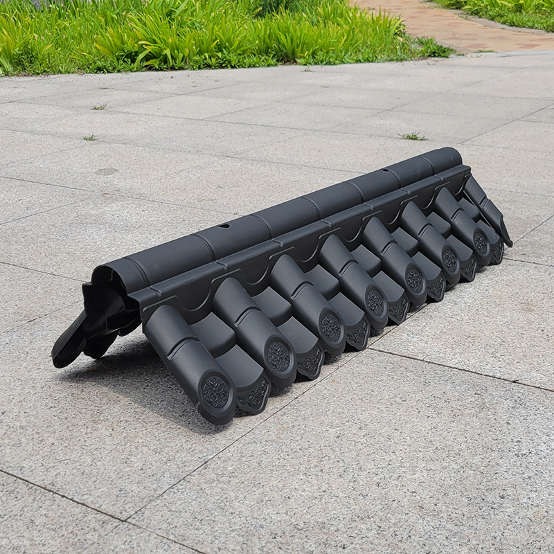 2墙小号面一体围墙中式院墙压顶装饰塑料墙头人字形树脂仿古瓦