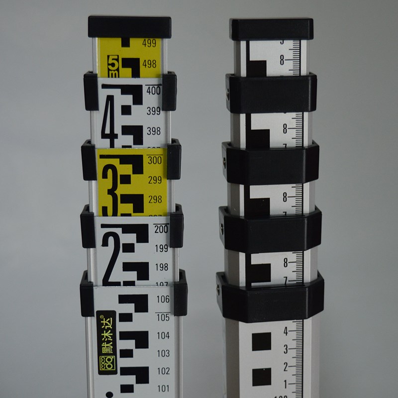 默沐达水准仪绝缘3米5米7米尺 面伸缩标尺水平仪铝合金塔尺