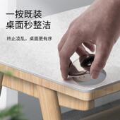 锌合金电脑桌线孔盖60金属装 饰盖办公桌书桌孔洞封口盖桌面穿线盒