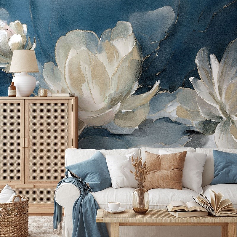 3d定制现代简约抽象油画壁纸欧式花卉无缝壁布卧室沙发背景墙墙布