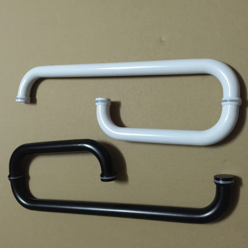 乳白哑黑色淋浴房把手卫生间冲凉房浴室扶手不锈钢玻璃推拉门拉手